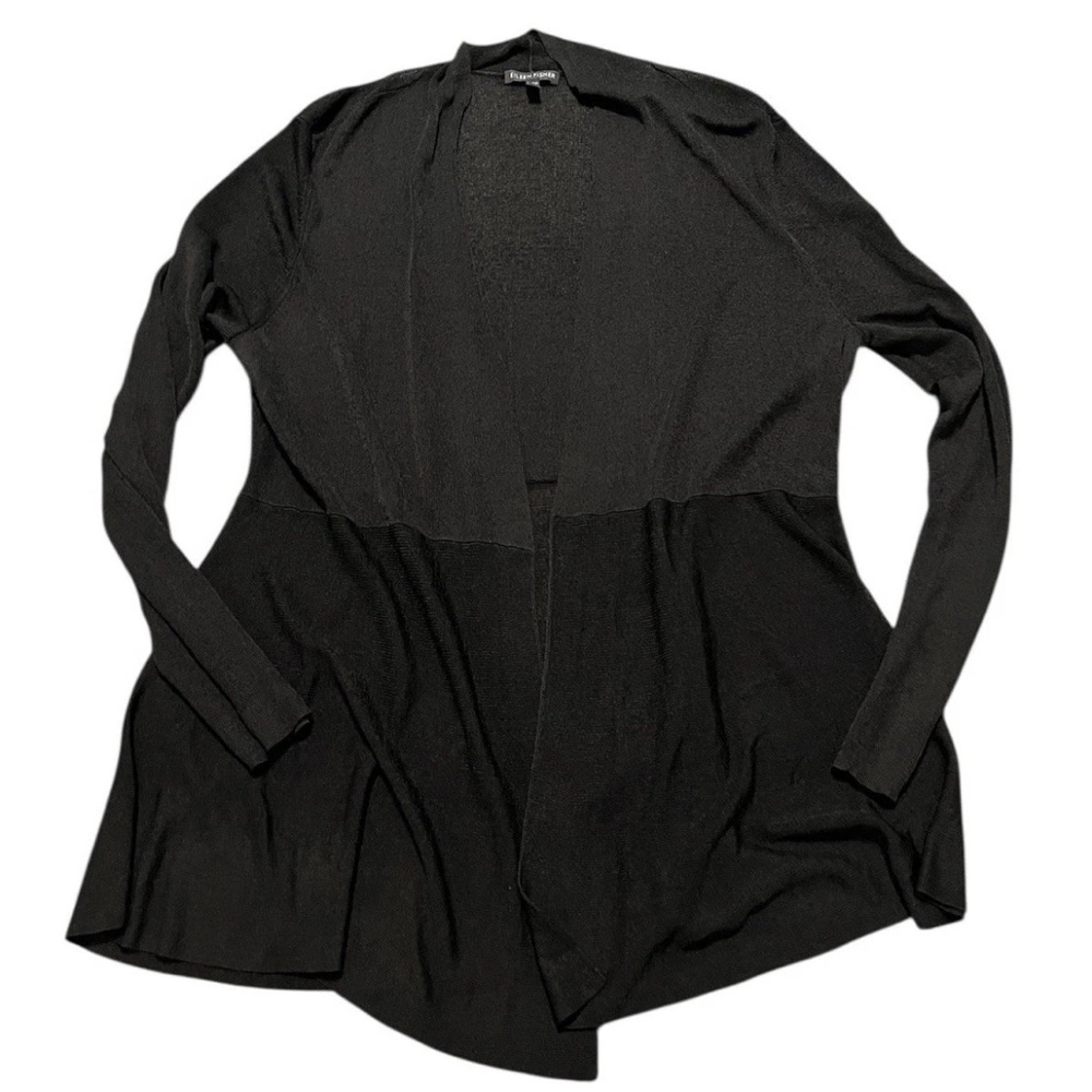 Eileen Fisher Black Cardigan Light Weight Size Medium